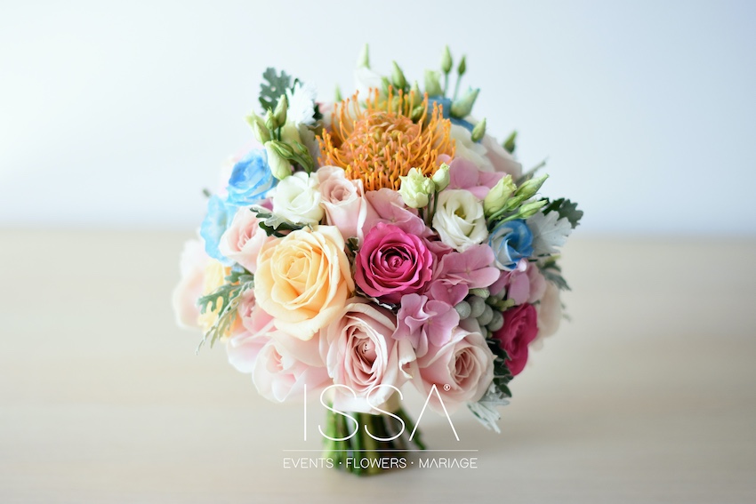 buchet de mireasa colorat