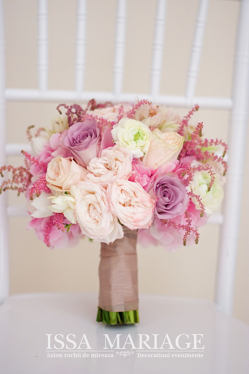 buchet mireasa roze