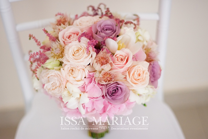 buchet nunta roz pal