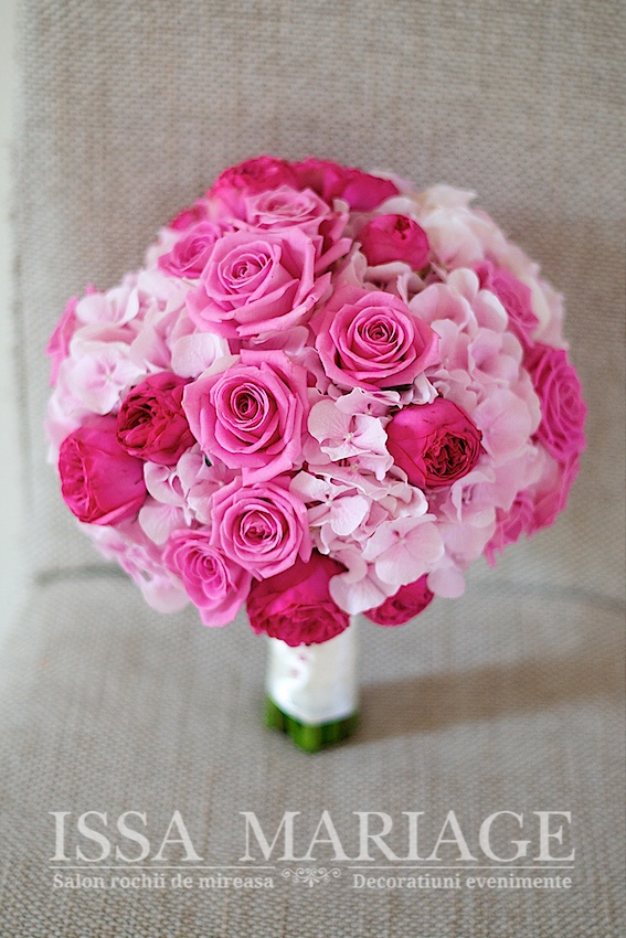 buchet mireasa roz pal superb