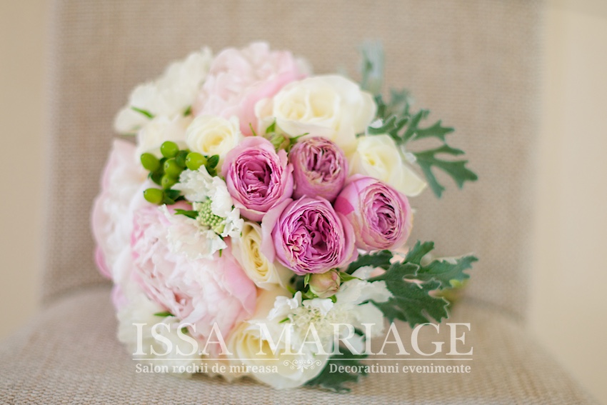 buchet mireasa bujori